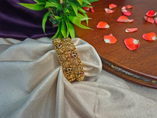 Antique Nakshi Leaf Motif Bangles