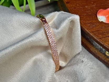 Rose Gold Full AD Stone Pave Kada Bangle