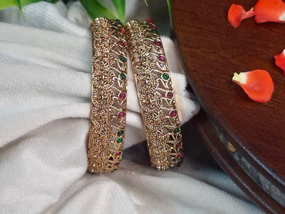 Antique Lakshmi Coin and Kemp stone Bangle